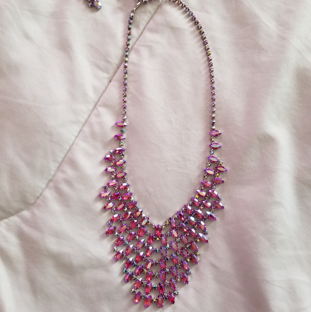 Antique/Vintage Magenta Rhinestone Necklace